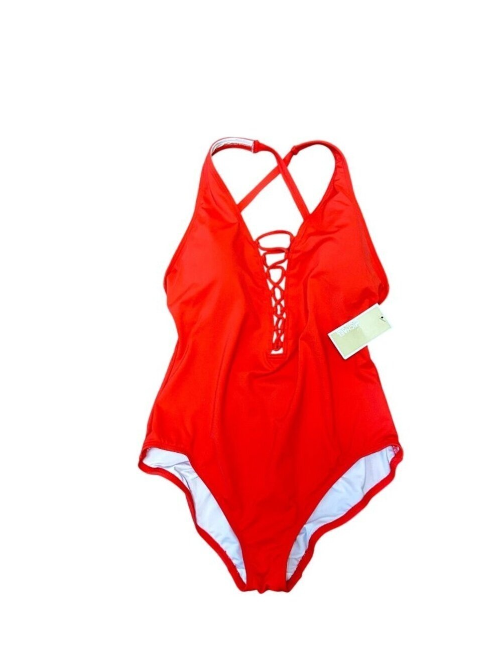 Michael Kors Papaya swimwear Swimsuit 604 true red cruise 2019 size 14 NWT $118